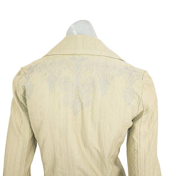 JOHNNY WAS Beige Blazer Jacket Khaki Embroidered Women's size Small - Picture 10 of 10